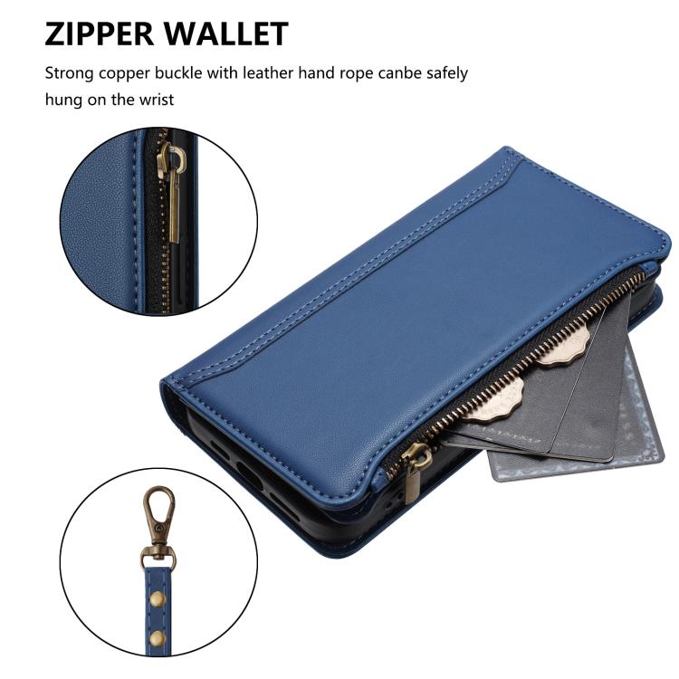 Magnetic Closure 9 Card Slots Zipper Leather Case with Hand Strap – Magnetic, Card Slot, Leather, For iPhone 11 Pro Max, For iPhone 11, For iPhone 11 Pro, For iPhone XS / X