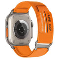 xDfind Double Section Metal Buckle Loop Nylon Braided Watch Band, For Apple Watch 46mm / 49mm / 45mm / 44mm, For Apple Watch 42mm / 41mm / 40mm / 38mm For Apple Watch 46mm 49mm 45mm 44mm Orange