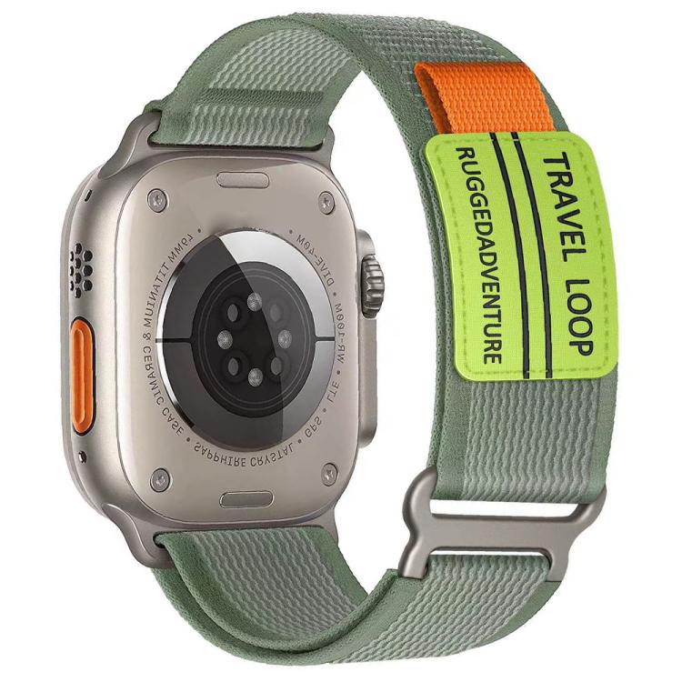 xDfind Double Section Metal Buckle Loop Nylon Braided Watch Band, For Apple Watch 46mm / 49mm / 45mm / 44mm, For Apple Watch 42mm / 41mm / 40mm / 38mm For Apple Watch 42mm 41mm 40mm 38mm Army Green