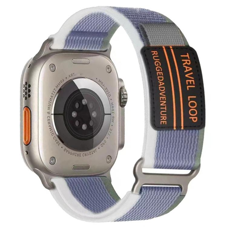xDfind Double Section Metal Buckle Loop Nylon Braided Watch Band, For Apple Watch 46mm / 49mm / 45mm / 44mm, For Apple Watch 42mm / 41mm / 40mm / 38mm For Apple Watch 42mm 41mm 40mm 38mm Green Grey