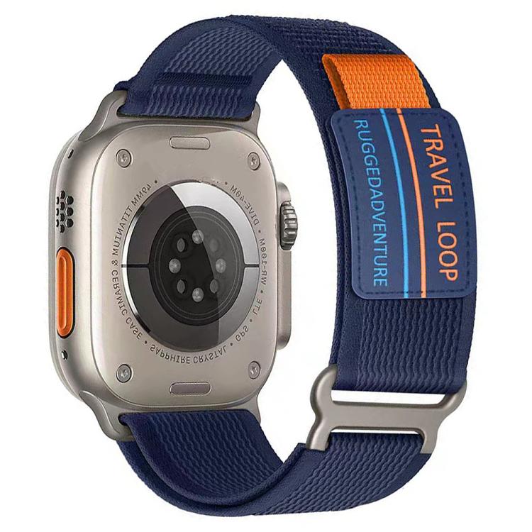 xDfind Double Section Metal Buckle Loop Nylon Braided Watch Band, For Apple Watch 46mm / 49mm / 45mm / 44mm, For Apple Watch 42mm / 41mm / 40mm / 38mm For Apple Watch 42mm 41mm 40mm 38mm Midnight Blue
