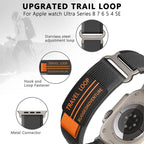 xDfind Double Section Metal Buckle Loop Nylon Braided Watch Band, For Apple Watch 46mm / 49mm / 45mm / 44mm, For Apple Watch 42mm / 41mm / 40mm / 38mm
