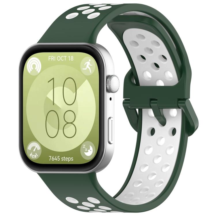 Watch Band – Silicone (Huawei Watch Fit 5) #2 For Huawei Watch Fit 5 Fit 5 Pro Fit 4 Green White