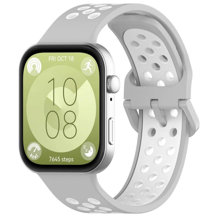 Watch Band – Silicone (Huawei Watch Fit 5) #2 For Huawei Watch Fit 5 Fit 5 Pro Fit 4 Grey White