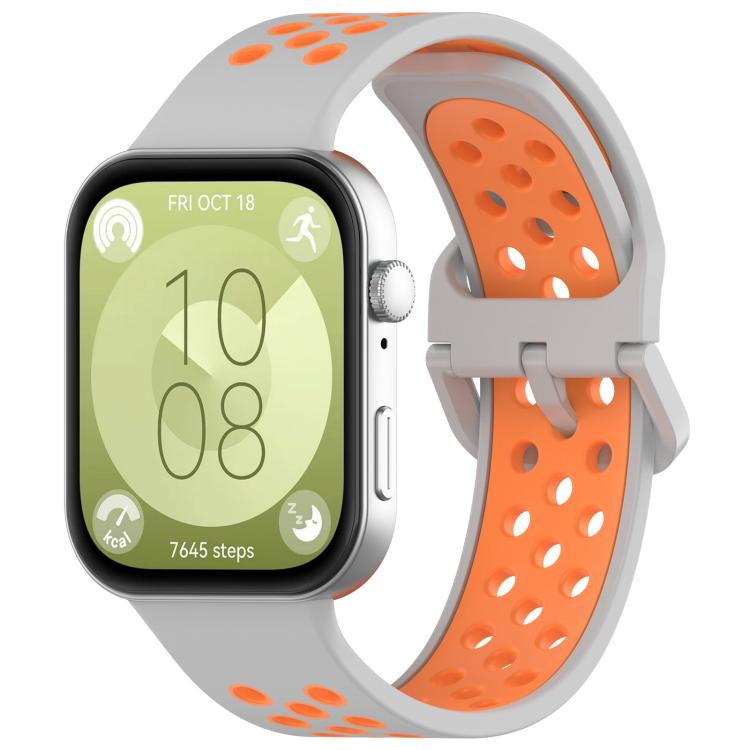 Watch Band – Silicone (Huawei Watch Fit 5) #2 For Huawei Watch Fit 5 Fit 5 Pro Fit 4 Grey Orange