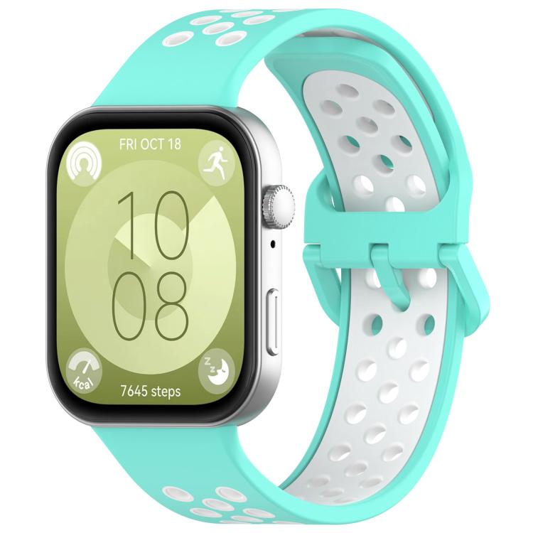 Watch Band – Silicone (Huawei Watch Fit 5) #2 For Huawei Watch Fit 5 Fit 5 Pro Fit 4 Teal White