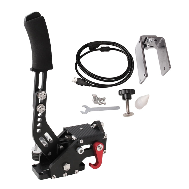 Car Universal USB Horizontal Drift Rally Racing Handbrake Lever Professional Gaming Peripherals for Racing Games G25/27/29 T500, HB031-BK – Leather HB031-BK