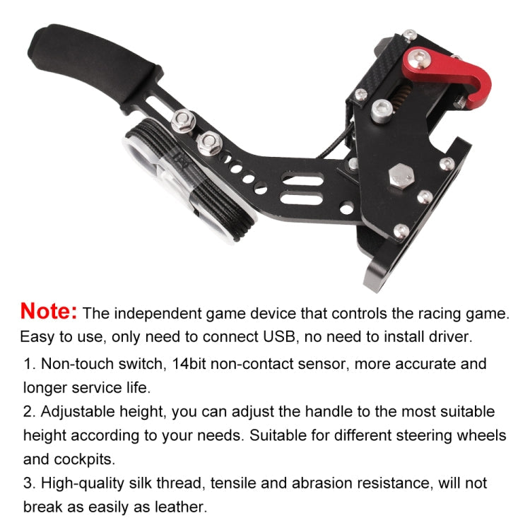 Car Universal USB Horizontal Drift Rally Racing Handbrake Lever Professional Gaming Peripherals for Racing Games G25/27/29 T500, HB031-BK – Leather