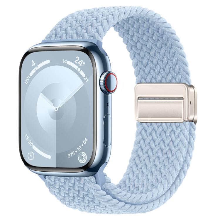 xDfind Magnetic Buckle Loop Woven Watch Band, For Apple Watch 46mm / 49mm / 45mm / 44mm, For Apple Watch 42mm / 41mm / 40mm / 38mm For Apple Watch 46mm 49mm 45mm 44mm Light Blue