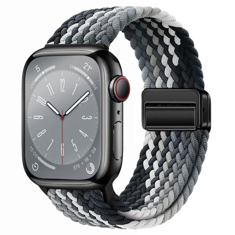 xDfind Magnetic Buckle Loop Woven Watch Band, For Apple Watch 46mm / 49mm / 45mm / 44mm, For Apple Watch 42mm / 41mm / 40mm / 38mm For Apple Watch 42mm 41mm 40mm 38mm Dazzling Black
