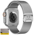 xDfind Umbrella Buckle Think Mesh Milanese Stainless Steel Watch Band, For Apple Watch 46mm / 49mm / 45mm / 44mm Think Mesh For Apple Watch 46mm 49mm 45mm 44mm Think Mesh Silver