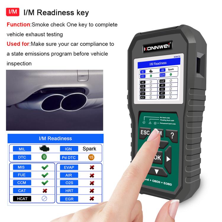 KONNWEI KW470 2.8 inch Color Screen Car OBD2 Fault Diagnostic Scan Tool for Ford, KW470 – Durable Build, Easy to Use
