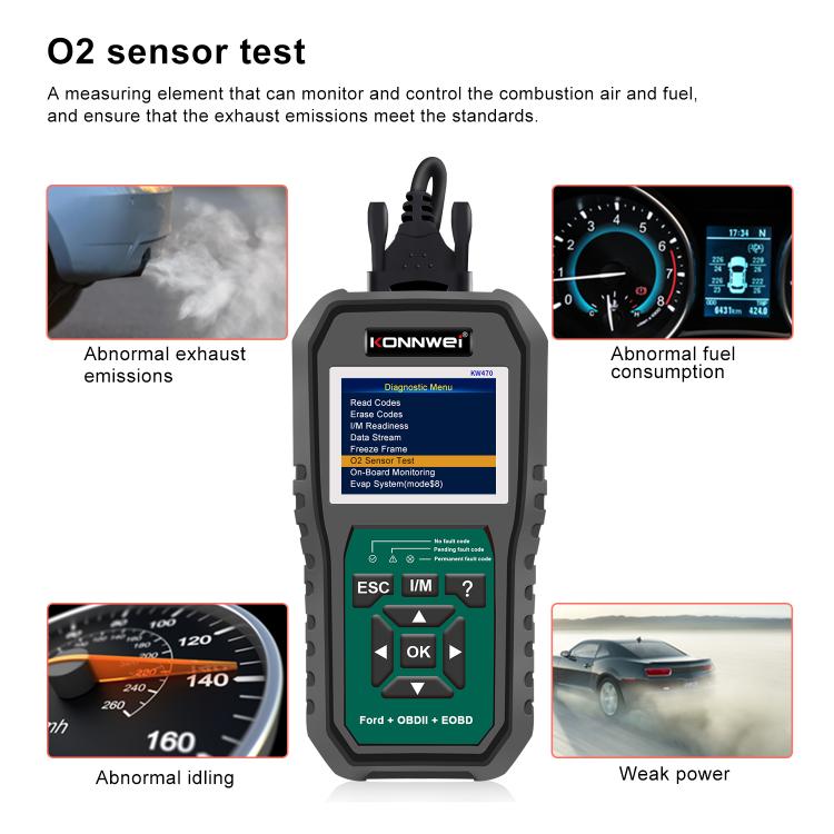 KONNWEI KW470 2.8 inch Color Screen Car OBD2 Fault Diagnostic Scan Tool for Ford, KW470 – Durable Build, Easy to Use