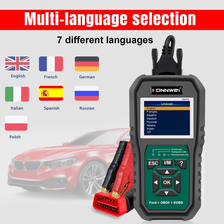 KONNWEI KW470 2.8 inch Color Screen Car OBD2 Fault Diagnostic Scan Tool for Ford, KW470 – Durable Build, Easy to Use