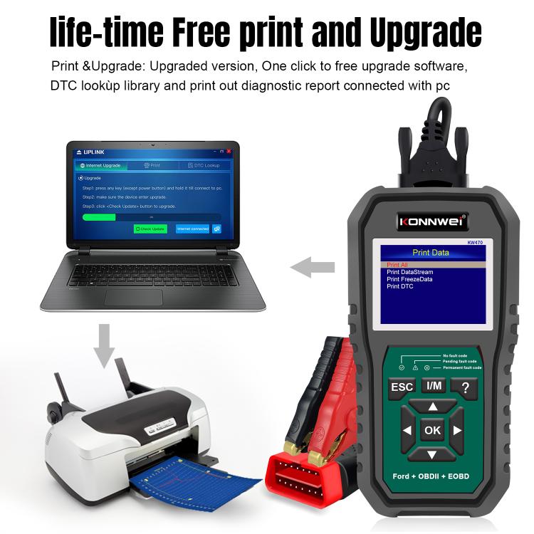 KONNWEI KW470 2.8 inch Color Screen Car OBD2 Fault Diagnostic Scan Tool for Ford, KW470 – Durable Build, Easy to Use