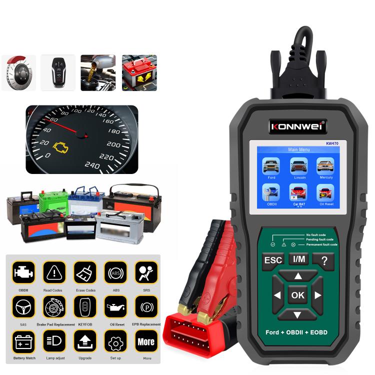 KONNWEI KW470 2.8 inch Color Screen Car OBD2 Fault Diagnostic Scan Tool for Ford, KW470 – Durable Build, Easy to Use