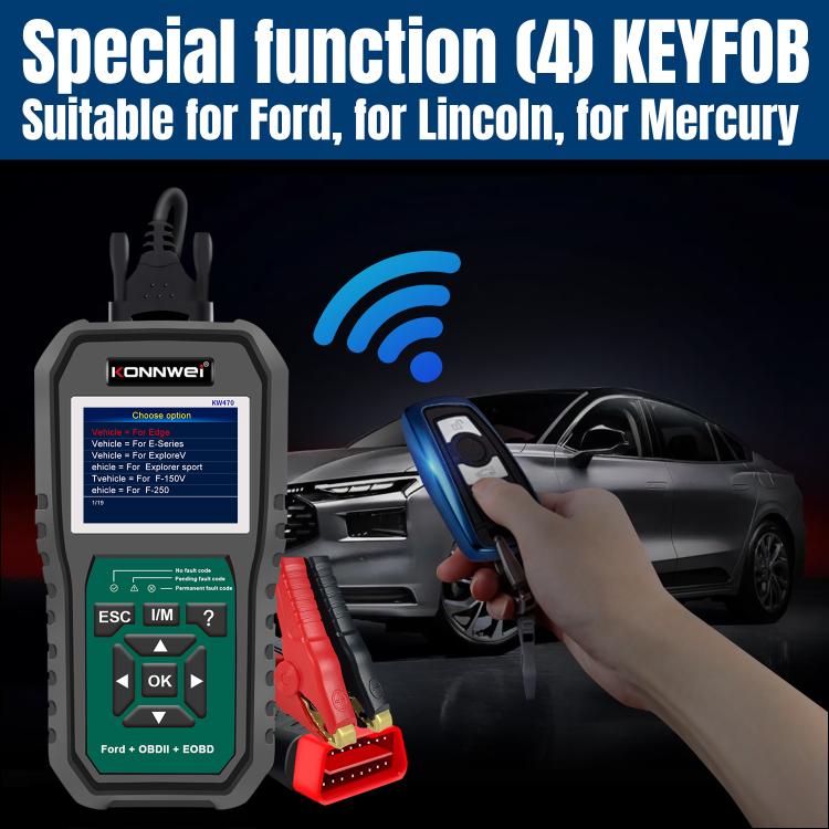 KONNWEI KW470 2.8 inch Color Screen Car OBD2 Fault Diagnostic Scan Tool for Ford, KW470 – Durable Build, Easy to Use