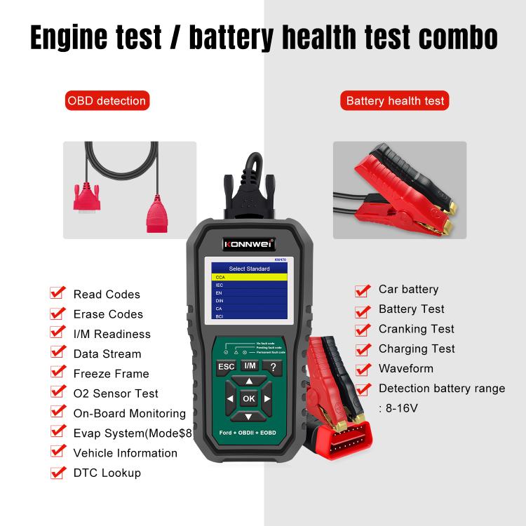 KONNWEI KW470 2.8 inch Color Screen Car OBD2 Fault Diagnostic Scan Tool for Ford, KW470 – Durable Build, Easy to Use