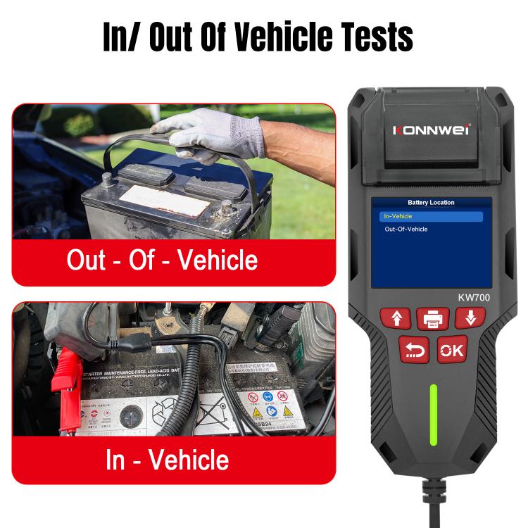 KONNWEI KW700 12V / 24V 2.8 inch Color Screen Car Battery Tester with Printer, KW700 – Durable Build, Easy to Use