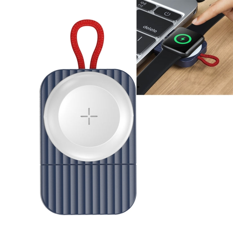 ROCK W26 Portable Magnetic Wireless Charger for Apple Watch Type-C interface, W26 Type-C Interface W26 Type-C Interface Blue