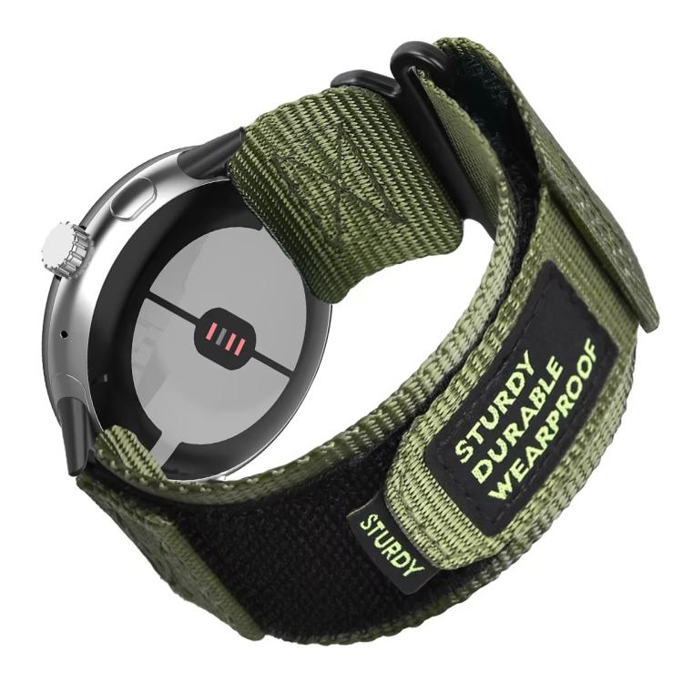 xDfind Quick Release Nylon Hook And Loop Fastener Buckle Watch Band, For Google Pixel Watch 4 / 3 45mm, For Google Pixel Watch 4 / 3 / 2 / 1 41mm For Google Pixel Watch 5 4 3 45mm Green