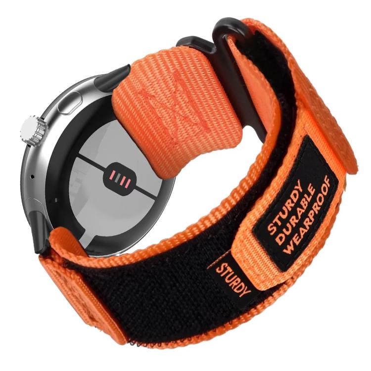 xDfind Quick Release Nylon Hook And Loop Fastener Buckle Watch Band, For Google Pixel Watch 4 / 3 45mm, For Google Pixel Watch 4 / 3 / 2 / 1 41mm For Google Pixel Watch 5 4 3 2 1 41mm Orange