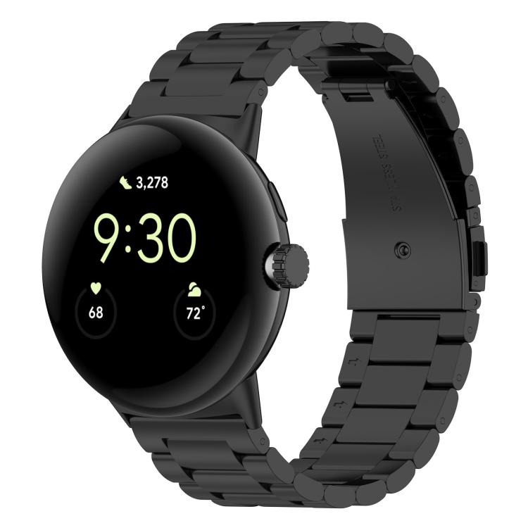 xDfind Three Beads Quick Release Metal Watch Band, For Google Pixel Watch 4 / 3 45mm, For Google Pixel Watch 4 / 3 / 2 / 1 41mm For Google Pixel Watch 5 4 3 2 1 41mm Black