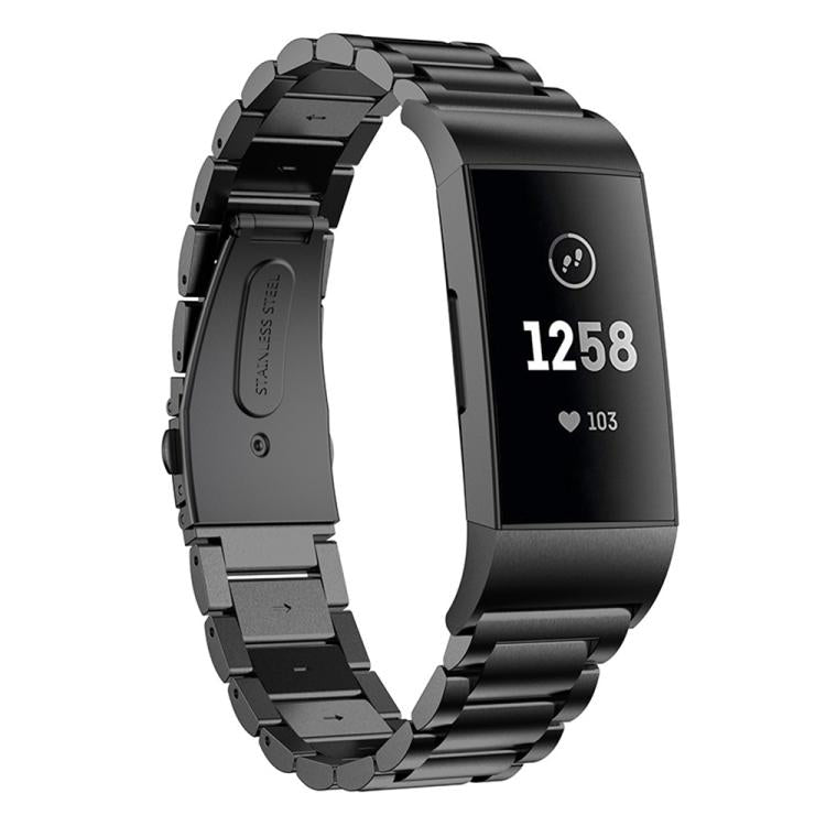 Three Beads Quick Release Metal Watch Band, For Fitbit Charge 6 / 5,... For Fitbit Charge 4 3 Black