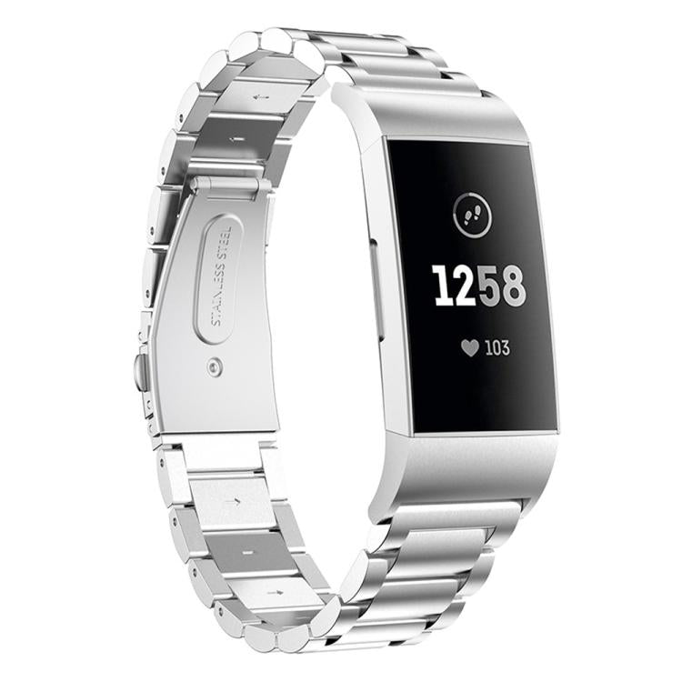 Three Beads Quick Release Metal Watch Band, For Fitbit Charge 6 / 5,... For Fitbit Charge 4 3 Silver