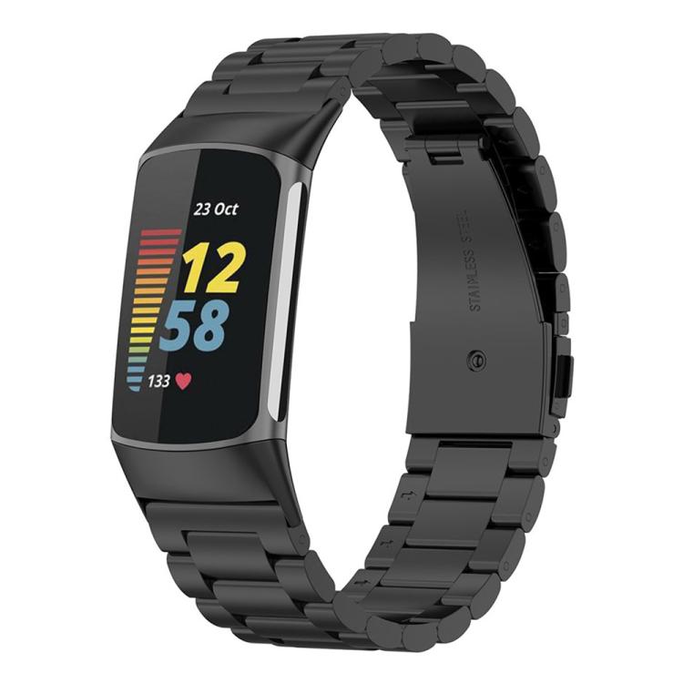 Three Beads Quick Release Metal Watch Band, For Fitbit Charge 6 / 5,... For Fitbit Charge 6 5 Black
