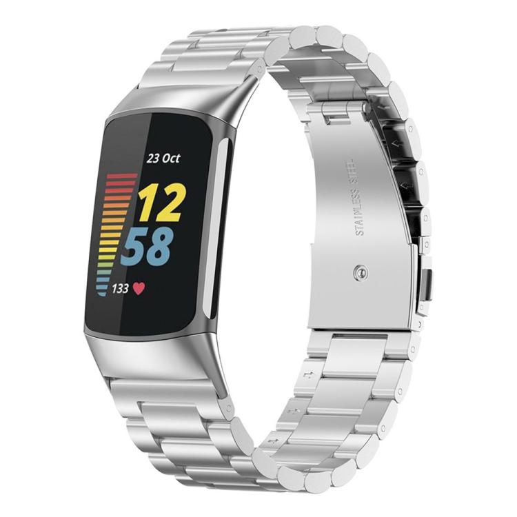 Three Beads Quick Release Metal Watch Band, For Fitbit Charge 6 / 5,... For Fitbit Charge 6 5 Silver