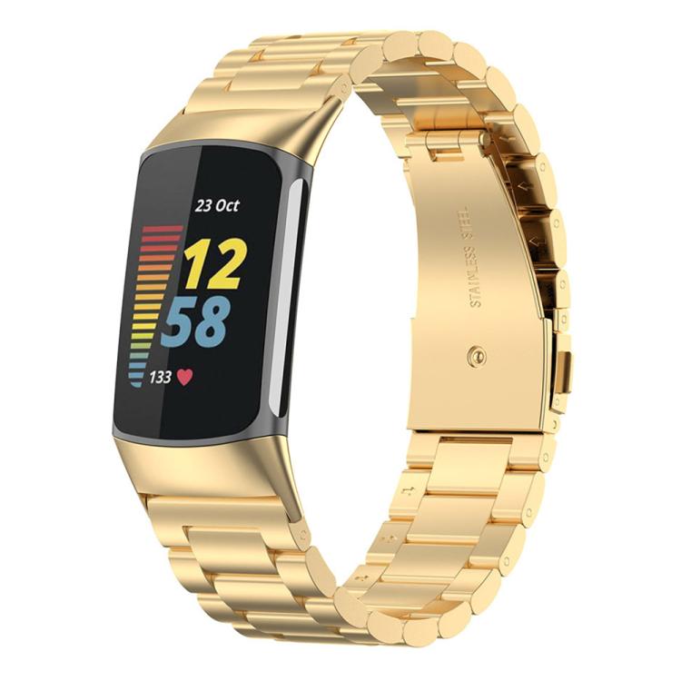 Three Beads Quick Release Metal Watch Band, For Fitbit Charge 6 / 5,... For Fitbit Charge 6 5 Gold