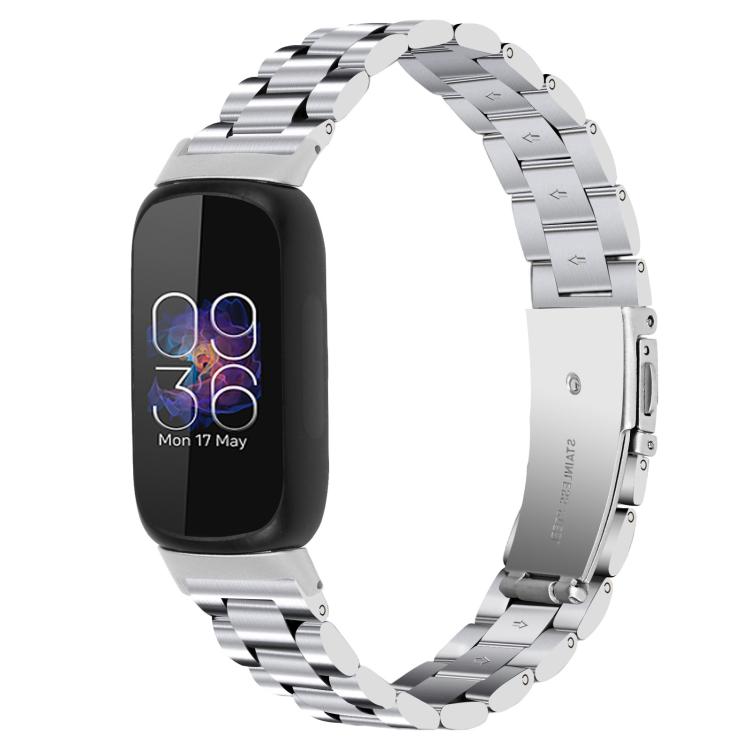 Three Beads Quick Release Metal Watch Band, For Fitbit Charge 6 / 5,... For Fitbit Inspire 3 Silver