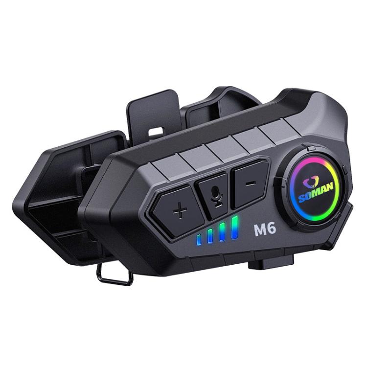 SOMAN Motorcycle Helmet Bluetooth Headset Stereo Voice Microphone, M6-Hard Mic, M6-Soft Mic M6-Hard Mic