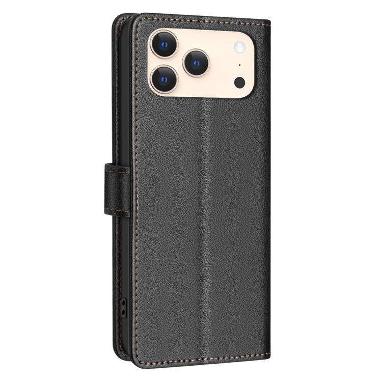 Litchi Texture RFID Anti-theft Leather Phone Case – Card Slot, Kickstand, Leather, For iPhone 18 Pro/17 Pro, For iPhone 18 Pro Max/17 Pro Max, For iPhone 17, For iPhone 17 Air