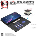 Litchi Texture RFID Anti-theft Leather Phone Case – Card Slot, Kickstand, Leather, For iPhone 18 Pro/17 Pro, For iPhone 18 Pro Max/17 Pro Max, For iPhone 17, For iPhone 17 Air