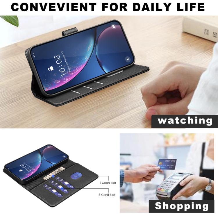 Litchi Texture RFID Anti-theft Leather Phone Case – Card Slot, Kickstand, Leather, For iPhone 18 Pro/17 Pro, For iPhone 18 Pro Max/17 Pro Max, For iPhone 17, For iPhone 17 Air