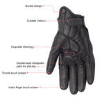 SOMAN MG-24 Motorcycle Sheepskin Gloves Touch Screen Off-road Riding Retro Gloves, M, L