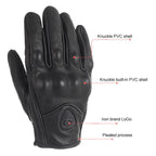 SOMAN MG-24 Motorcycle Sheepskin Gloves Touch Screen Off-road Riding Retro Gloves, M, L