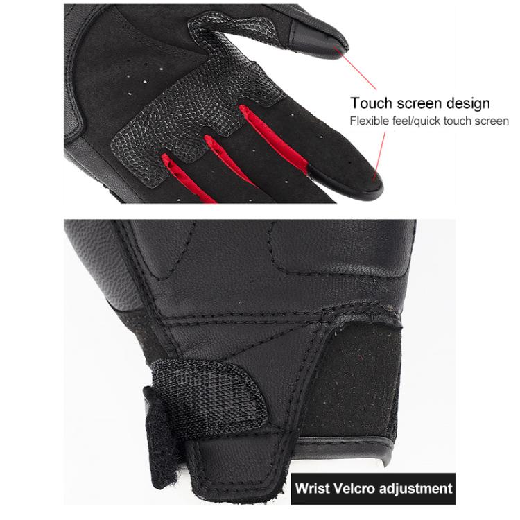 SOMAN MG21 Motorcycle Sheepskin Carbon Fiber Gloves Off-road Riding Anti-slip Gloves, M, L, XL, XXL