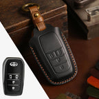 For Toyota Alphard Hallmo Crazy Horse Cowhide Car Key Protection Cover, For Toyota Alphard 4-button, For Toyota Alphard 5-button For Toyota Alphard 4-button 4-button Black