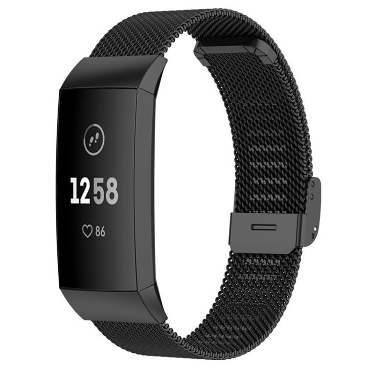 Milanese Metal Buckle Watch Band, For Fitbit Charge 6 / 5, For Fitbit... For Fitbit Charge 4 3 Black