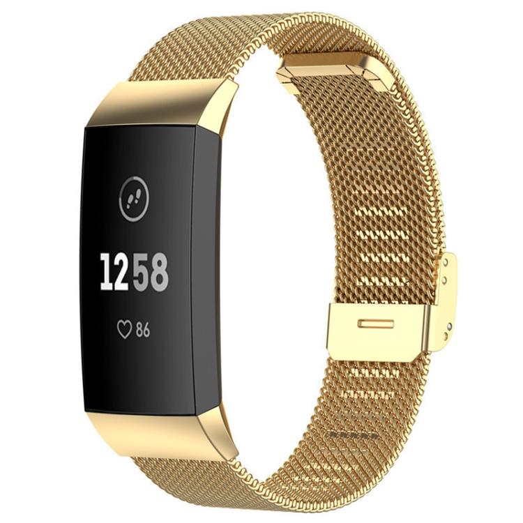 Milanese Metal Buckle Watch Band, For Fitbit Charge 6 / 5, For Fitbit... For Fitbit Charge 4 3 Gold