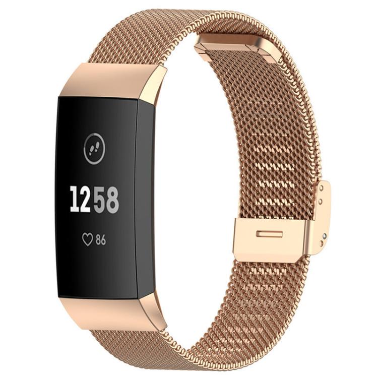 Milanese Metal Buckle Watch Band, For Fitbit Charge 6 / 5, For Fitbit... For Fitbit Charge 4 3 Rose Gold