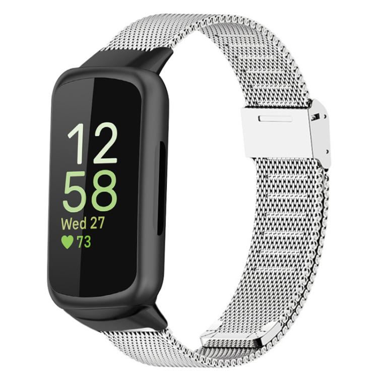 Milanese Metal Buckle Watch Band, For Fitbit Charge 6 / 5, For Fitbit... For Fitbit Inspire 3 Silver