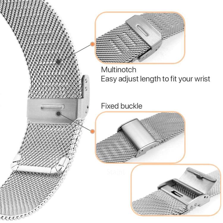 Milanese Metal Buckle Watch Band, For Fitbit Charge 6 / 5, For Fitbit...