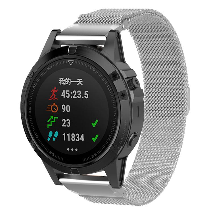 xDfind Milanese Quick Fit Metal Watch Band, For Garmin Fenix 8/7X/6X/5X 26mm, For Garmin Fenix 8/7/6/5 22mm, For Garmin Fenix 8/7S/6S/5S 20mm For Garmin Fenix 8 7 6 5 22mm Silver