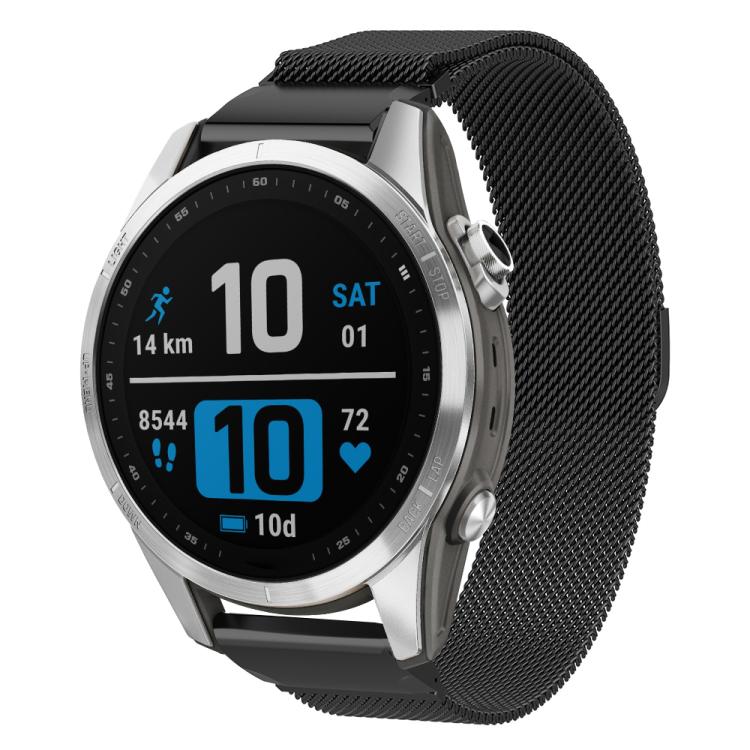 xDfind Milanese Quick Fit Metal Watch Band, For Garmin Fenix 8/7X/6X/5X 26mm, For Garmin Fenix 8/7/6/5 22mm, For Garmin Fenix 8/7S/6S/5S 20mm For Garmin Fenix 8 7S 6S 5S 20mm Black