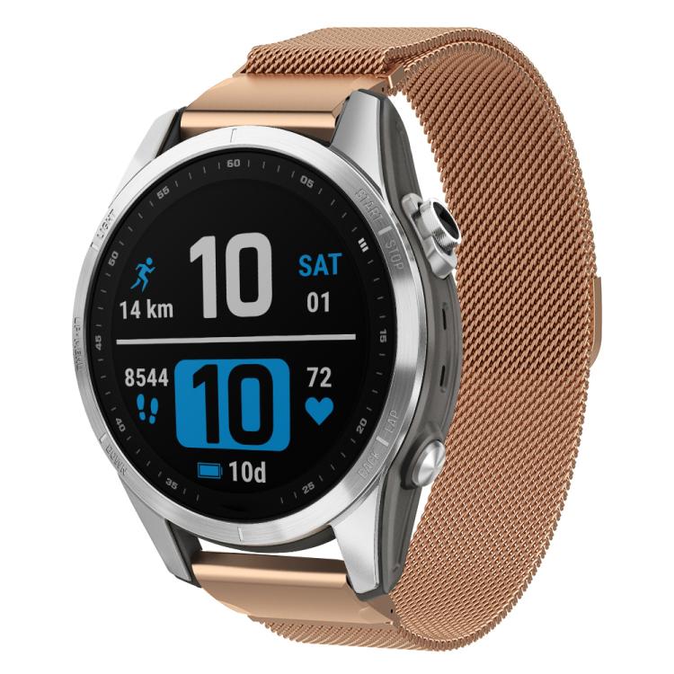 xDfind Milanese Quick Fit Metal Watch Band, For Garmin Fenix 8/7X/6X/5X 26mm, For Garmin Fenix 8/7/6/5 22mm, For Garmin Fenix 8/7S/6S/5S 20mm For Garmin Fenix 8 7S 6S 5S 20mm Rose Gold