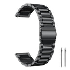 xDfind Three Beads Stainless Steel Watch Band, 14mm, 18mm, 20mm, 22mm 14mm Black